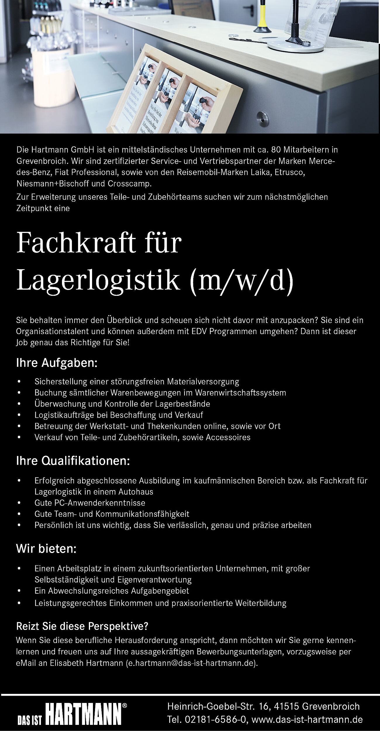 Fachkraft Lagerlogistik Stellenanzeige
